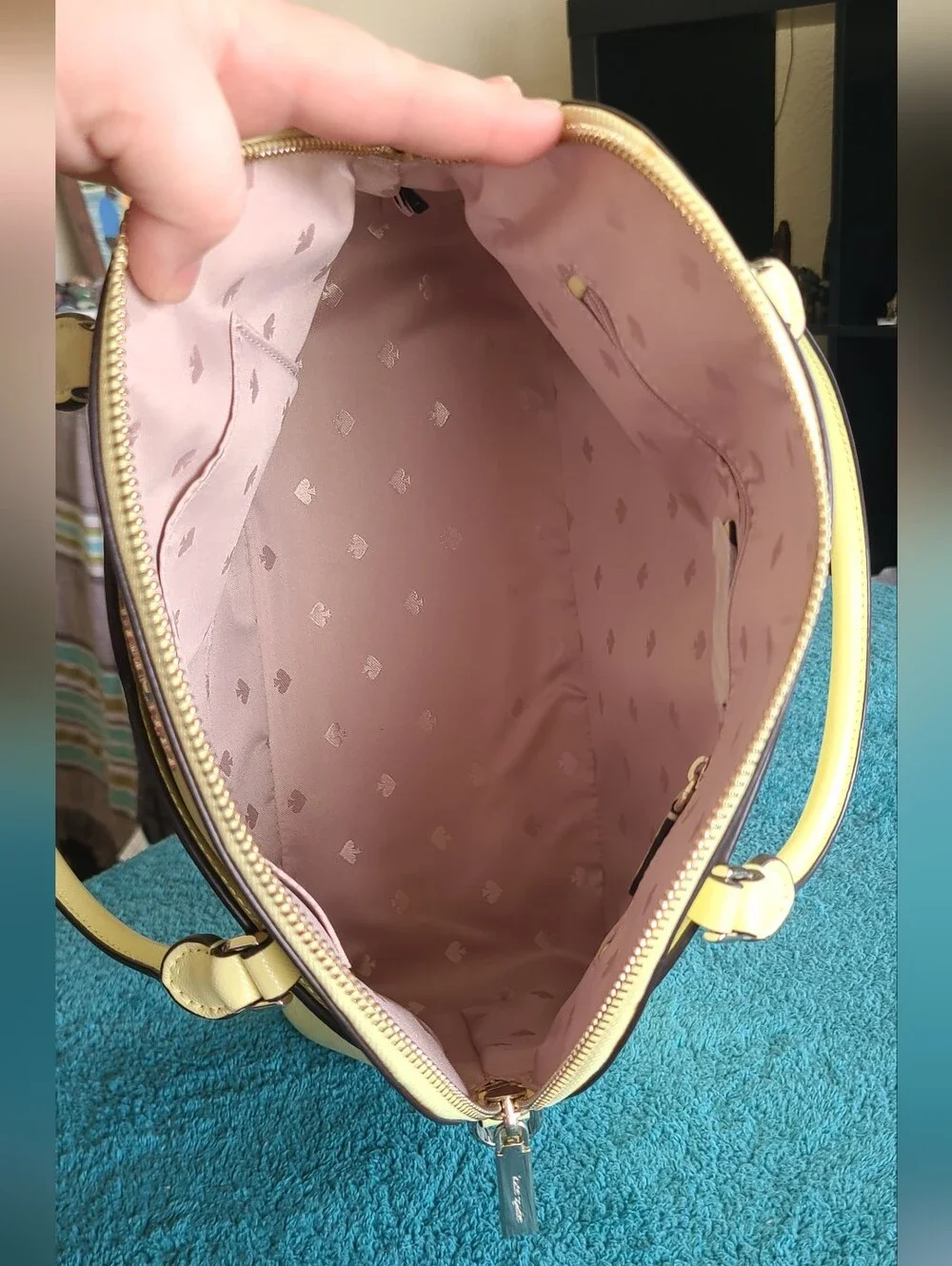 Kate Spade Payton Medium Dome Satchel in a yellow Frosty Lime